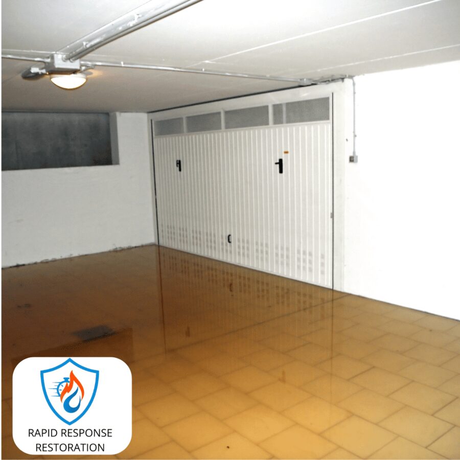 Flooded garage before extraction
